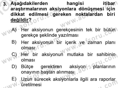 İtibar Yönetimi Dersi 2018 - 2019 Yılı 3 Ders Sınav Soruları 3. Soru