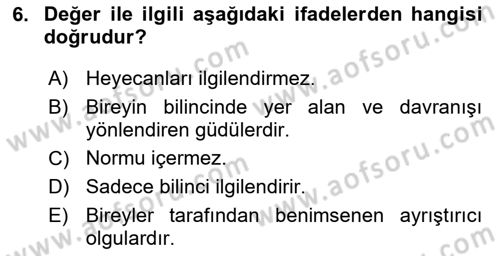 İtibar Yönetimi Dersi 2018 - 2019 Yılı 3 Ders Sınav Soruları 6. Soru