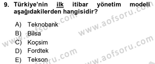 İtibar Yönetimi Dersi 2018 - 2019 Yılı 3 Ders Sınav Soruları 9. Soru