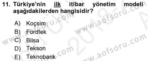 İtibar Yönetimi Dersi 2018 - 2019 Yılı (Vize) Ara Sınav Soruları 11. Soru