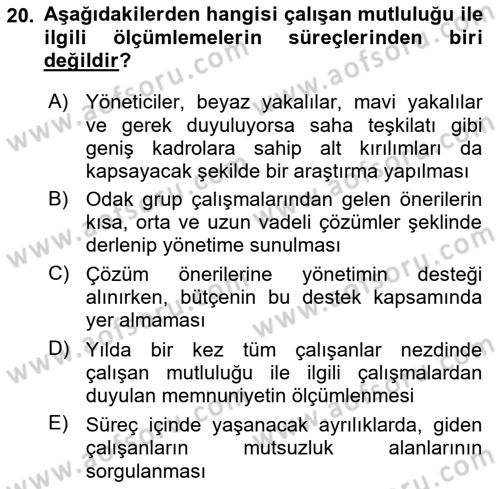 İtibar Yönetimi Dersi 2018 - 2019 Yılı (Vize) Ara Sınav Soruları 20. Soru
