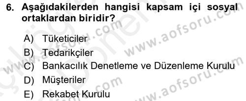 İtibar Yönetimi Dersi 2018 - 2019 Yılı (Vize) Ara Sınav Soruları 6. Soru
