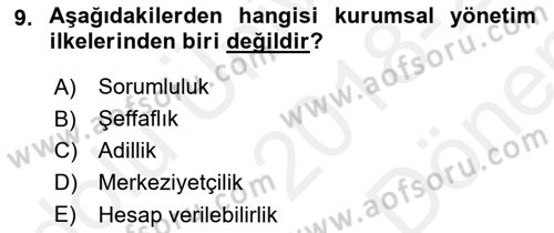 İtibar Yönetimi Dersi 2018 - 2019 Yılı (Final) Dönem Sonu Sınav Soruları 9. Soru