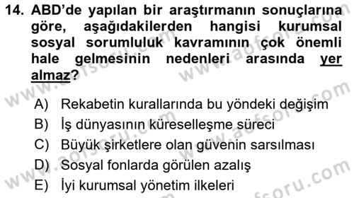 İtibar Yönetimi Dersi 2018 - 2019 Yılı Yaz Okulu Sınav Soruları 14. Soru