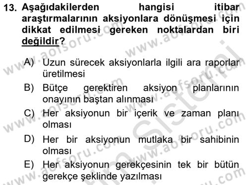 İtibar Yönetimi Dersi 2019 - 2020 Yılı (Vize) Ara Sınav Soruları 13. Soru