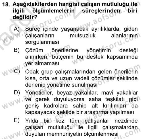 İtibar Yönetimi Dersi 2019 - 2020 Yılı (Vize) Ara Sınav Soruları 18. Soru