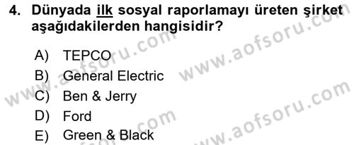 İtibar Yönetimi Dersi 2019 - 2020 Yılı (Vize) Ara Sınav Soruları 4. Soru