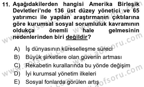 İtibar Yönetimi Dersi 2020 - 2021 Yılı Yaz Okulu Sınav Soruları 11. Soru