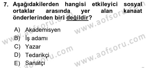 İtibar Yönetimi Dersi 2021 - 2022 Yılı (Vize) Ara Sınav Soruları 7. Soru