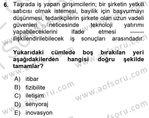 İtibar Yönetimi Dersi 2021 - 2022 Yılı (Final) Dönem Sonu Sınav Soruları 6. Soru