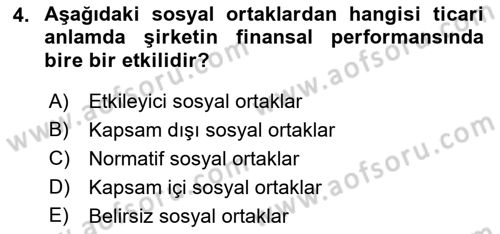 İtibar Yönetimi Dersi 2021 - 2022 Yılı Yaz Okulu Sınav Soruları 4. Soru