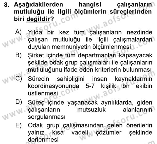 İtibar Yönetimi Dersi 2021 - 2022 Yılı Yaz Okulu Sınav Soruları 8. Soru