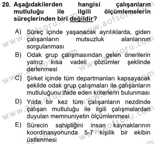İtibar Yönetimi Dersi 2022 - 2023 Yılı (Vize) Ara Sınav Soruları 20. Soru