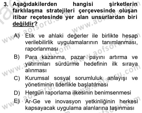 İtibar Yönetimi Dersi 2022 - 2023 Yılı (Vize) Ara Sınav Soruları 3. Soru