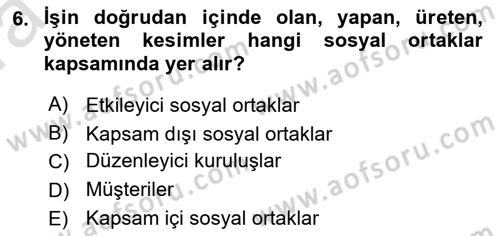 İtibar Yönetimi Dersi 2022 - 2023 Yılı (Vize) Ara Sınav Soruları 6. Soru