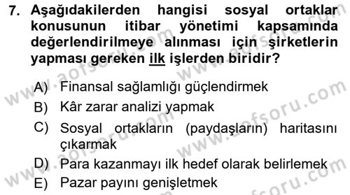 İtibar Yönetimi Dersi 2022 - 2023 Yılı (Vize) Ara Sınav Soruları 7. Soru