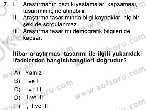 İtibar Yönetimi Dersi 2022 - 2023 Yılı Yaz Okulu Sınav Soruları 7. Soru