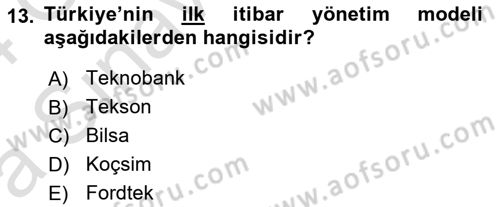 İtibar Yönetimi Dersi 2023 - 2024 Yılı (Vize) Ara Sınav Soruları 13. Soru