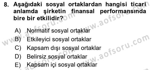 İtibar Yönetimi Dersi 2023 - 2024 Yılı (Vize) Ara Sınav Soruları 8. Soru