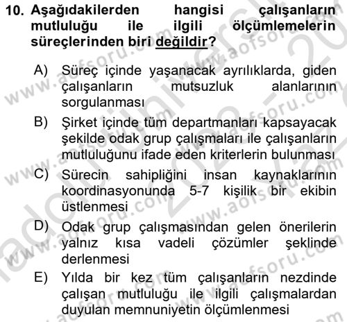 İtibar Yönetimi Dersi 2023 - 2024 Yılı Yaz Okulu Sınav Soruları 10. Soru