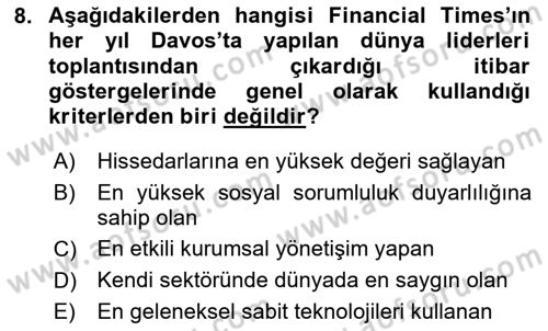 İtibar Yönetimi Dersi 2023 - 2024 Yılı Yaz Okulu Sınav Soruları 8. Soru