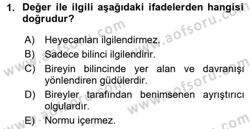 İtibar Yönetimi Dersi 2024 - 2025 Yılı (Vize) Ara Sınav Soruları 1. Soru