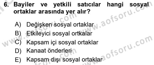 İtibar Yönetimi Dersi 2024 - 2025 Yılı (Vize) Ara Sınav Soruları 6. Soru