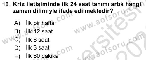 İtibar Yönetimi Dersi 2025 - 2026 Yılı (Final) Dönem Sonu Sınav Soruları 10. Soru