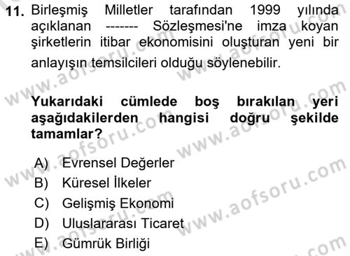 İtibar Yönetimi Dersi 2025 - 2026 Yılı (Final) Dönem Sonu Sınav Soruları 11. Soru