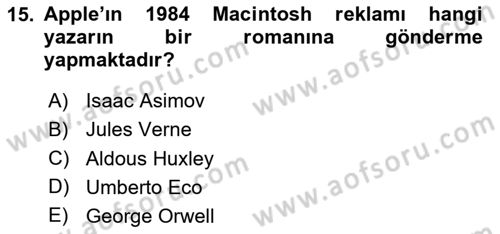 İtibar Yönetimi Dersi 2025 - 2026 Yılı (Final) Dönem Sonu Sınav Soruları 15. Soru