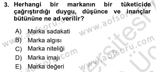 Reklam Kampanya Analizi Dersi 2018 - 2019 Yılı 3 Ders Sınav Soruları 3. Soru