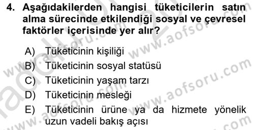 Reklam Kampanya Analizi Dersi 2018 - 2019 Yılı 3 Ders Sınav Soruları 4. Soru