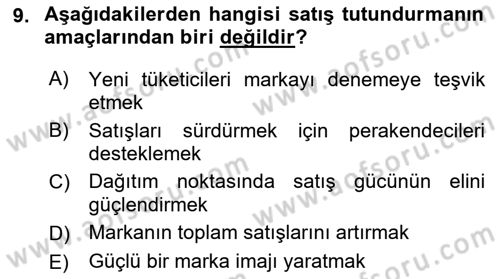 Reklam Kampanya Analizi Dersi 2018 - 2019 Yılı 3 Ders Sınav Soruları 9. Soru