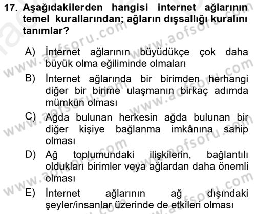 Reklam Kampanya Analizi Dersi 2018 - 2019 Yılı (Final) Dönem Sonu Sınav Soruları 17. Soru
