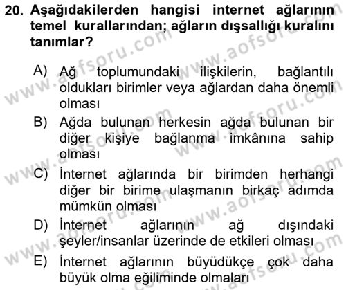 Reklam Kampanya Analizi Dersi 2018 - 2019 Yılı Yaz Okulu Sınav Soruları 20. Soru