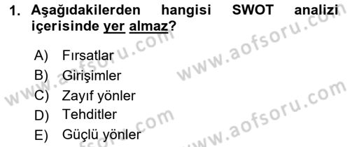 Reklam Kampanya Analizi Dersi 2020 - 2021 Yılı Yaz Okulu Sınav Soruları 1. Soru