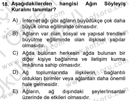 Reklam Kampanya Analizi Dersi 2020 - 2021 Yılı Yaz Okulu Sınav Soruları 18. Soru