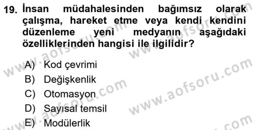 Reklam Kampanya Analizi Dersi 2020 - 2021 Yılı Yaz Okulu Sınav Soruları 19. Soru