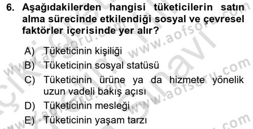Reklam Kampanya Analizi Dersi 2021 - 2022 Yılı (Vize) Ara Sınav Soruları 6. Soru