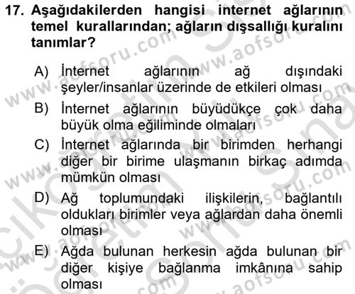 Reklam Kampanya Analizi Dersi 2021 - 2022 Yılı (Final) Dönem Sonu Sınav Soruları 17. Soru