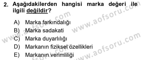 Reklam Kampanya Analizi Dersi 2021 - 2022 Yılı (Final) Dönem Sonu Sınav Soruları 2. Soru