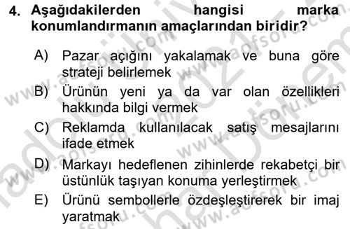 Reklam Kampanya Analizi Dersi 2021 - 2022 Yılı (Final) Dönem Sonu Sınav Soruları 4. Soru