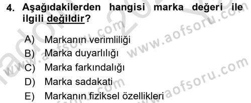Reklam Kampanya Analizi Dersi 2021 - 2022 Yılı Yaz Okulu Sınav Soruları 4. Soru