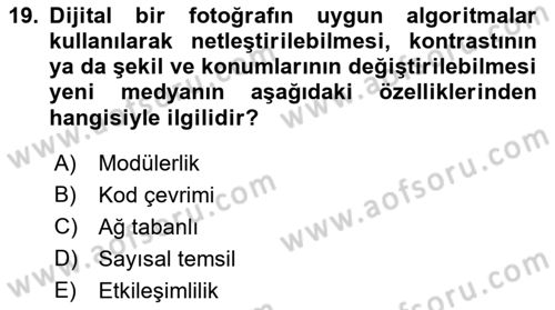 Reklam Kampanya Analizi Dersi 2022 - 2023 Yılı Yaz Okulu Sınav Soruları 19. Soru