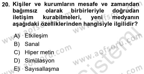 Reklam Kampanya Analizi Dersi 2022 - 2023 Yılı Yaz Okulu Sınav Soruları 20. Soru