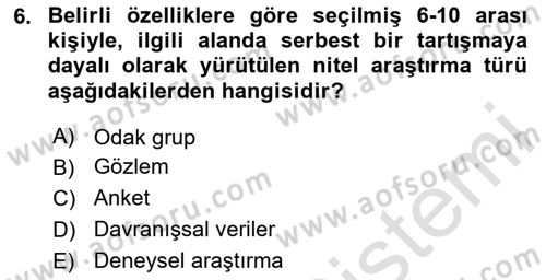 Reklam Kampanya Analizi Dersi 2023 - 2024 Yılı (Vize) Ara Sınav Soruları 6. Soru