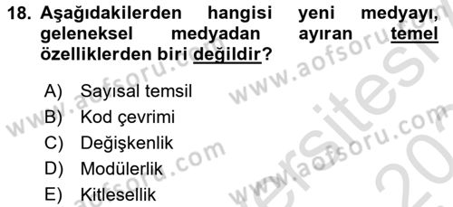 Reklam Kampanya Analizi Dersi 2023 - 2024 Yılı (Final) Dönem Sonu Sınav Soruları 18. Soru