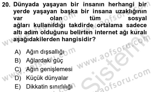 Reklam Kampanya Analizi Dersi 2023 - 2024 Yılı (Final) Dönem Sonu Sınav Soruları 20. Soru