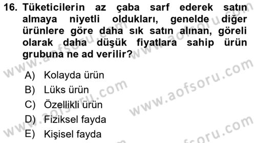 Reklam Kampanya Süreci Dersi 2024 - 2025 Yılı (Vize) Ara Sınav Soruları 16. Soru