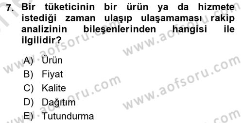 Reklam Kampanya Süreci Dersi 2024 - 2025 Yılı (Vize) Ara Sınav Soruları 7. Soru